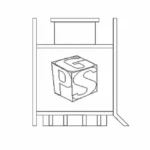 Cross-section drawing of steel shuttering with chamfer and an integrated shuttering magnet