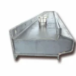 Steel shuttering with chamfer and integrated shuttering magnet, close-up of the magnet housing