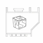 Cross-section drawing of steel shuttering with slab grouting joint and integrated shuttering magnet