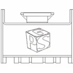 Cross-section drawing of straight steel shuttering with an integrated shuttering magnet