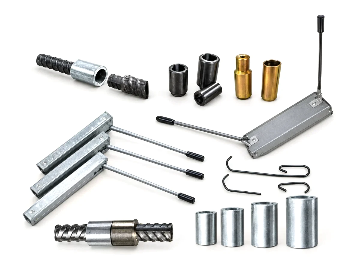 Threaded socket lifting system for precast concrete: rebar couplers, threaded sockets, steel sleeves and setting tools